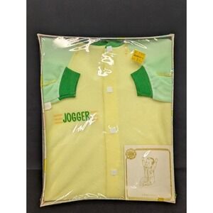 Vintage Jayvee Sleeper NOS Yellow/Green Snap Up One Piece Jogger Movie Set Prop